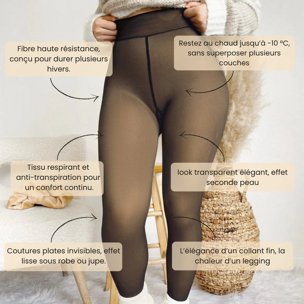 Woman Thermal Tights Sexy Translucent Fleece Leggings Pantyhose Slim Winter Warm Thick Velvet Stockings Female Streetwear Pants